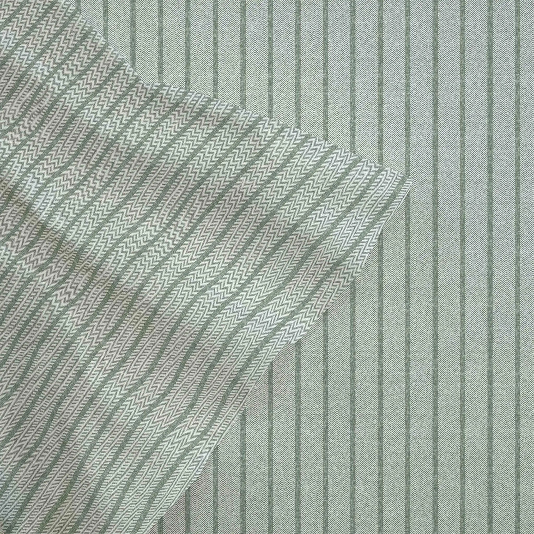 Textured fabric with wavy pattern and vertical stripes on a light green background