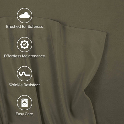 Green fabric with icons and text highlighting features.