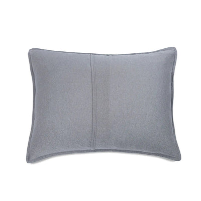 A rectangular gray pillow euro reverse side, shown against a plain white background.