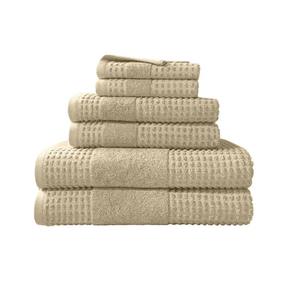 Stack of sand towel set on a white background