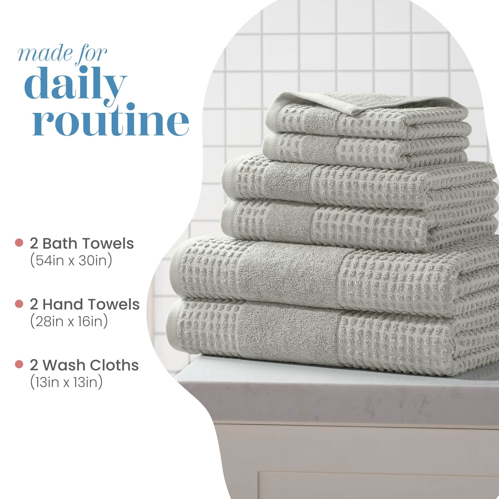 Martex Expression Air Sculpted 100% Cotton 6-Piece Towel Set
