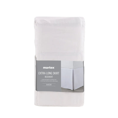 Martex extra long skirt bedskirt packaging on a white background