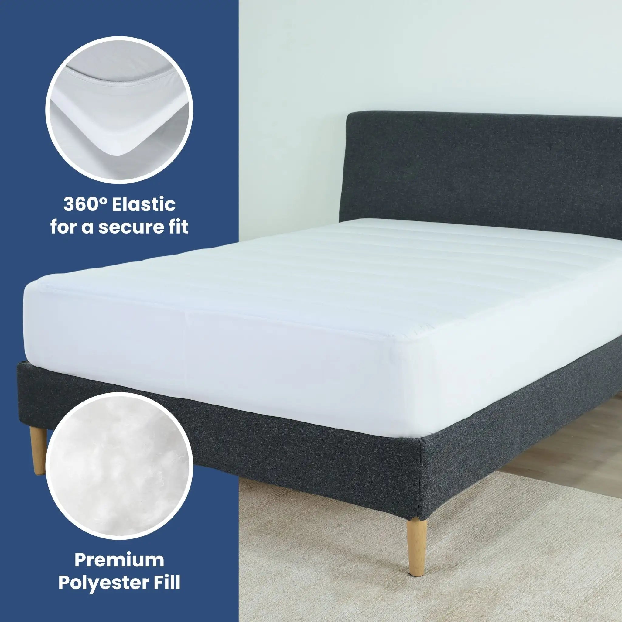 Martex Quilted Breathable Plush White Mattress Pad