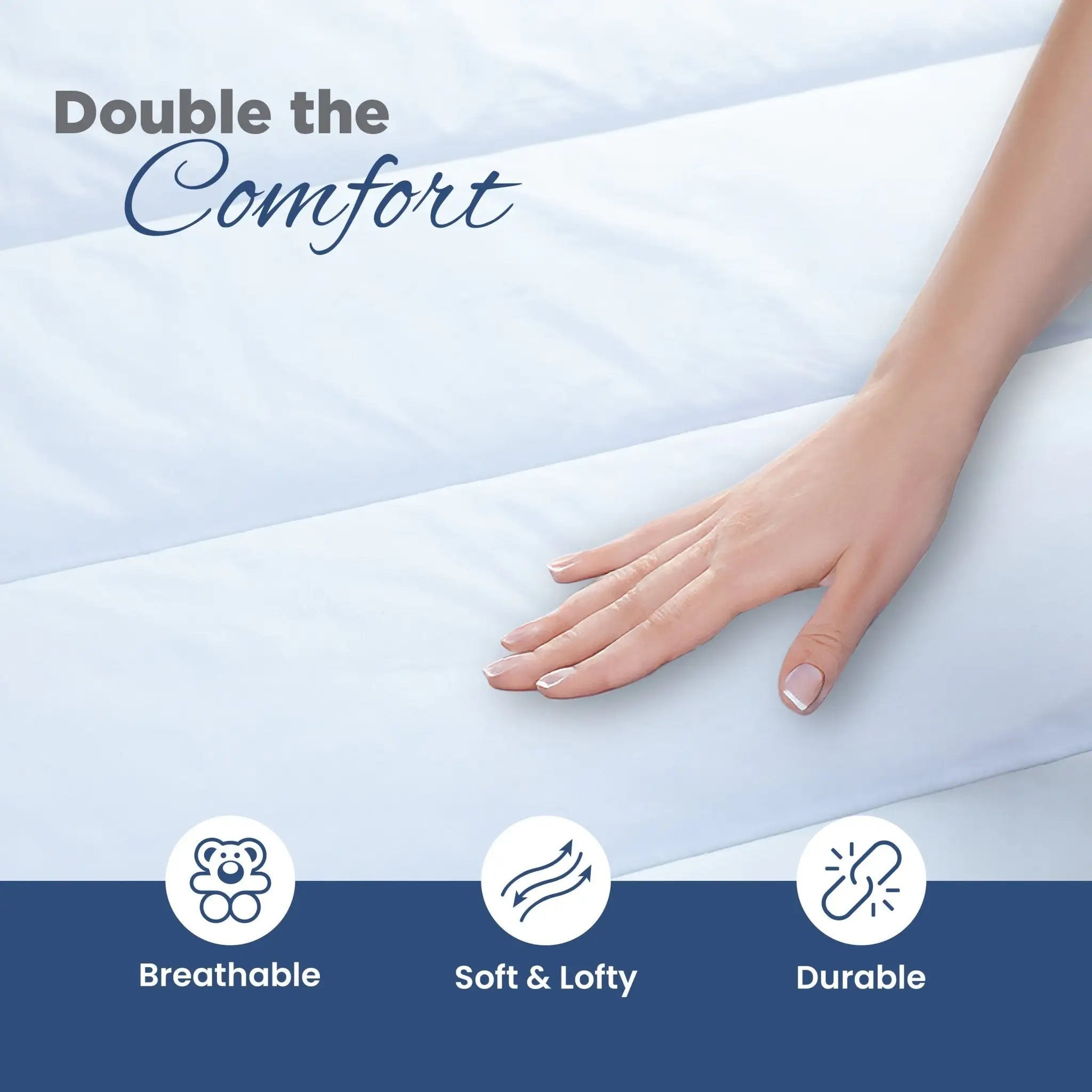 Martex Quilted Breathable Plush White Mattress Pad