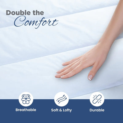 Martex Quilted Breathable Plush White Mattress Pad