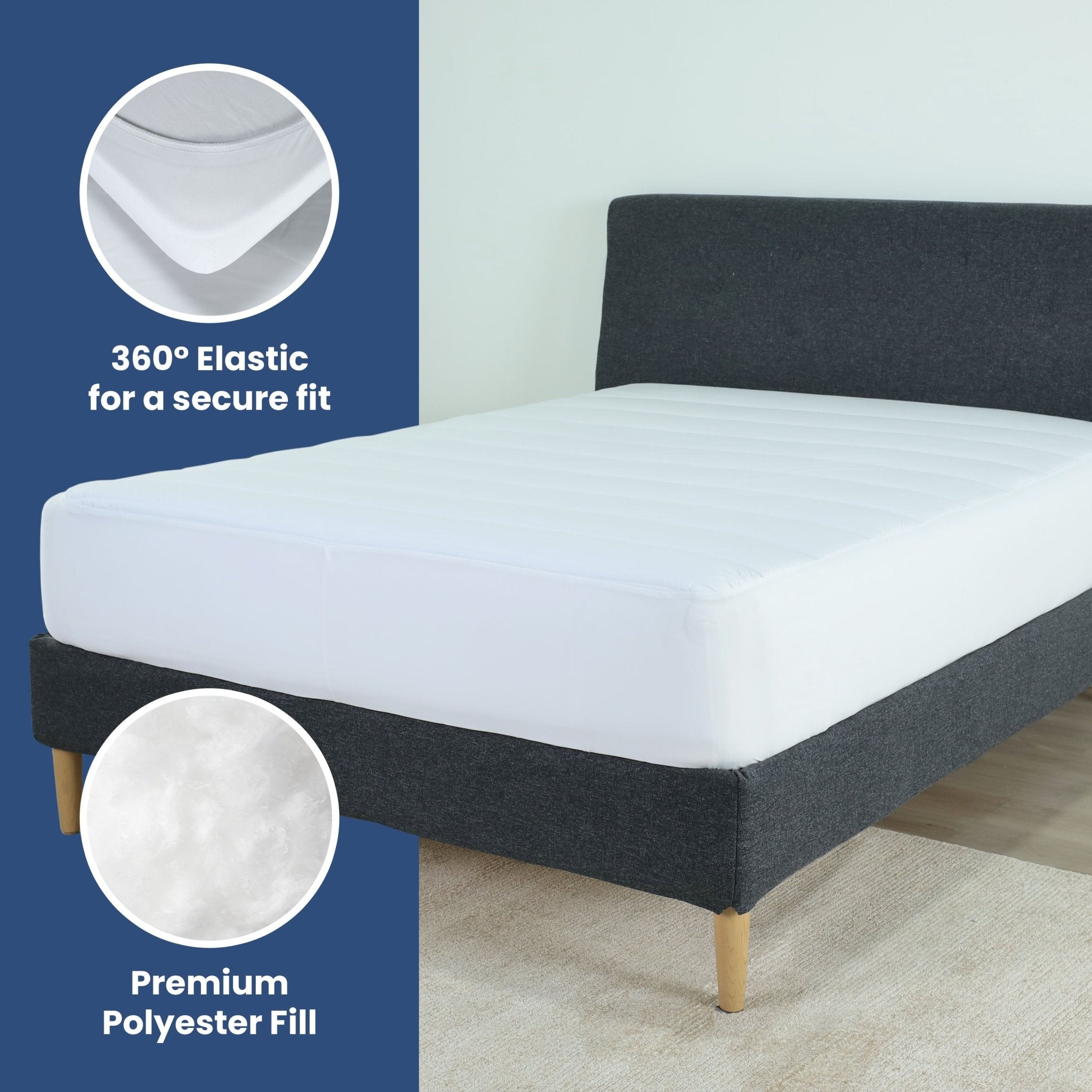 Martex Quilted Breathable Plush White Mattress Pad