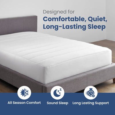 Martex Quilted Breathable Plush White Mattress Pad