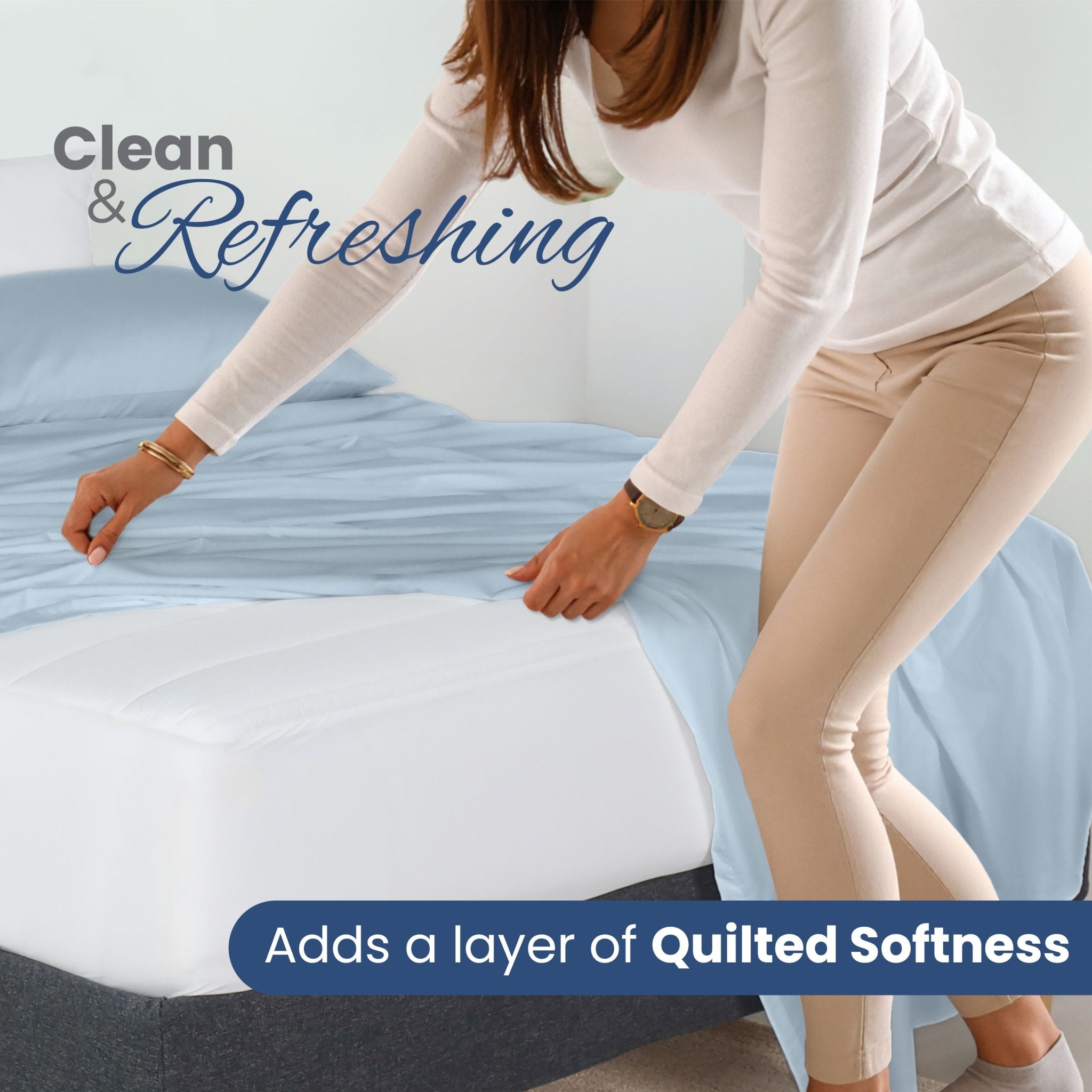 Martex Quilted Breathable Plush White Mattress Pad