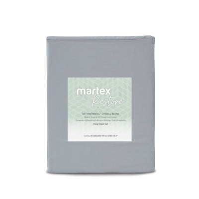 Martex Restore 300 Thread Count Tencel Blend Solid Sheet Set
