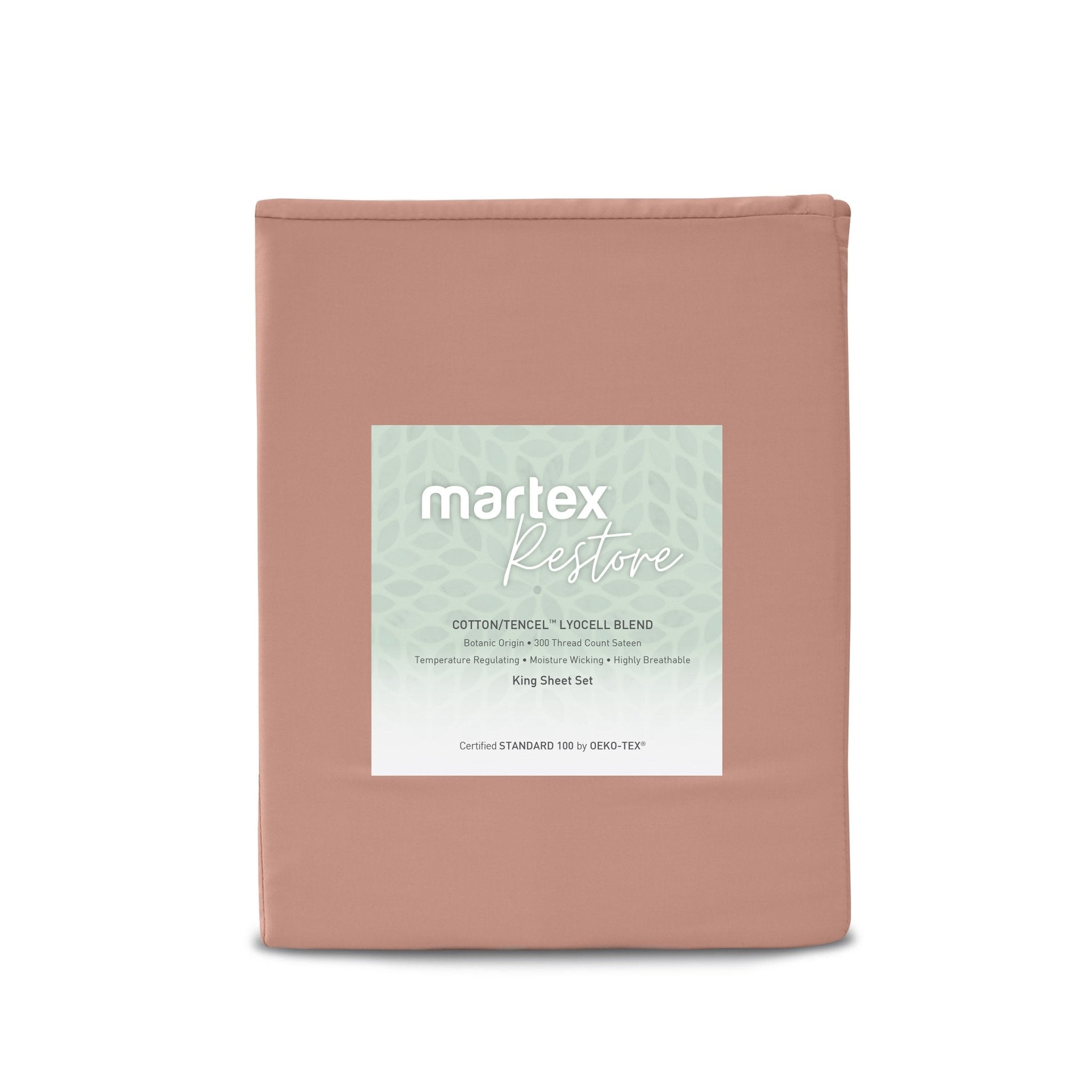 Martex Restore 300 Thread Count Tencel Blend Solid Sheet Set