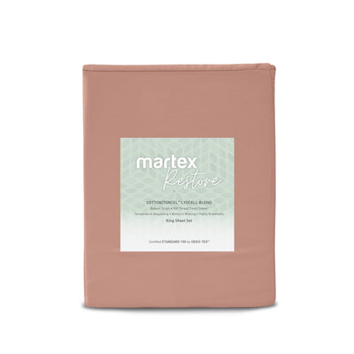 Martex Restore 300 Thread Count Tencel Blend Solid Sheet Set