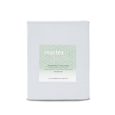 Martex Restore 300 Thread Count Tencel Blend Solid Sheet Set
