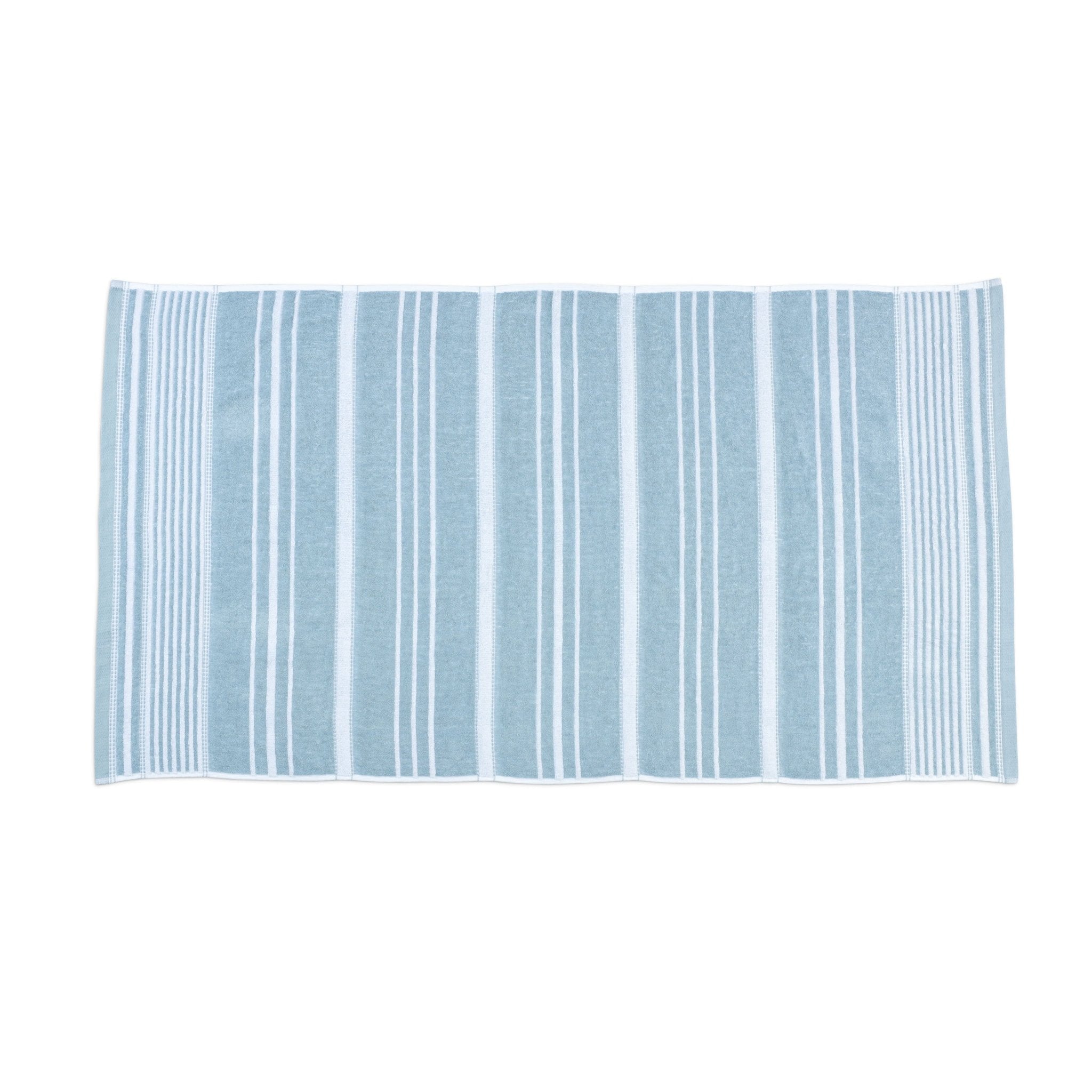 Striped mineral and white towel on a white background