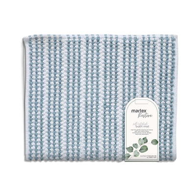 Martex Restore Contrast Stripe 100% Cotton Soft Bath Rug