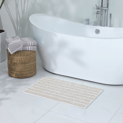 Martex Restore Contrast Stripe 100% Cotton Soft Bath Rug