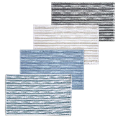 Martex Restore Contrast Stripe 100% Cotton Soft Bath Rug