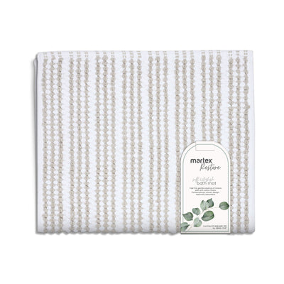 Martex Restore Contrast Stripe 100% Cotton Soft Bath Rug