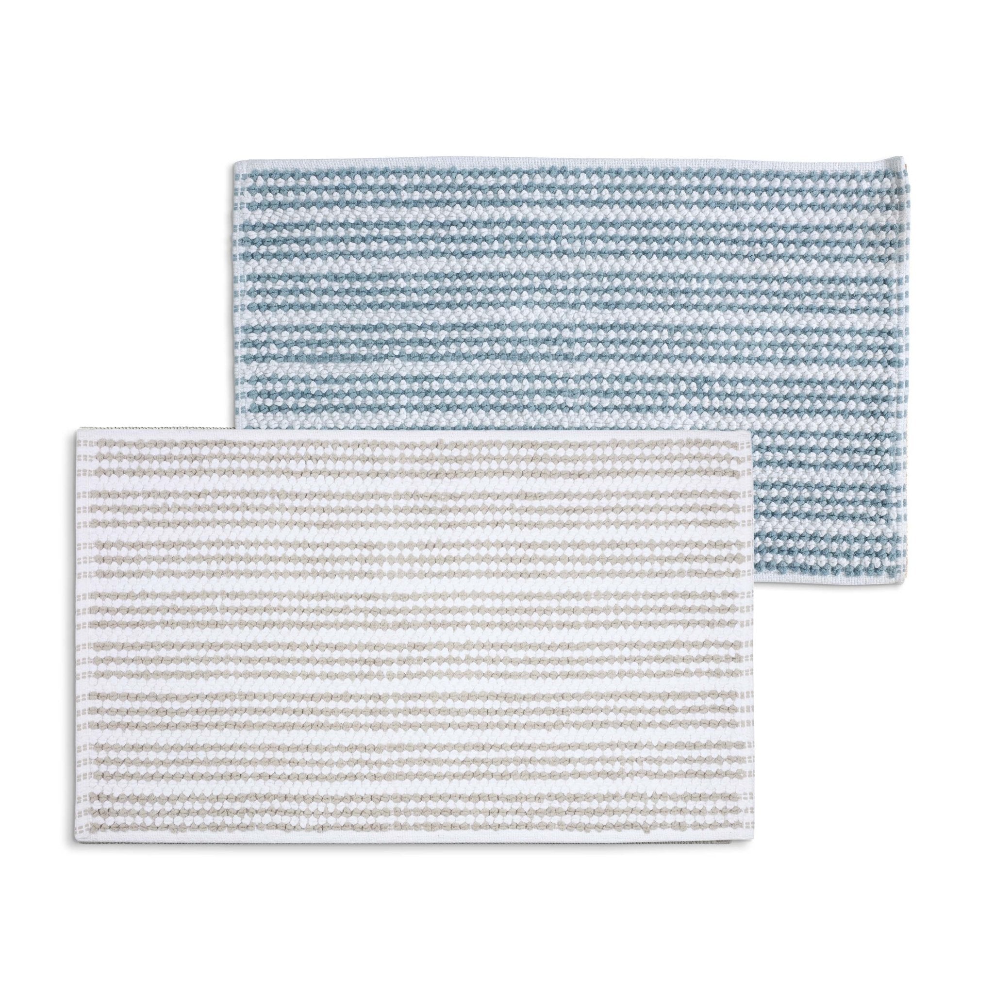 Martex Restore Contrast Stripe 100% Cotton Soft Bath Rug