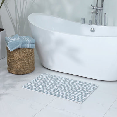 Martex Restore Contrast Stripe 100% Cotton Soft Bath Rug