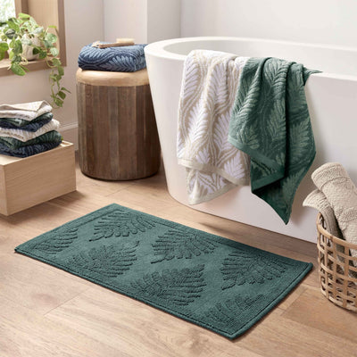 Martex Restore Fern Ogee 100% Cotton Jacquard Bath Rug