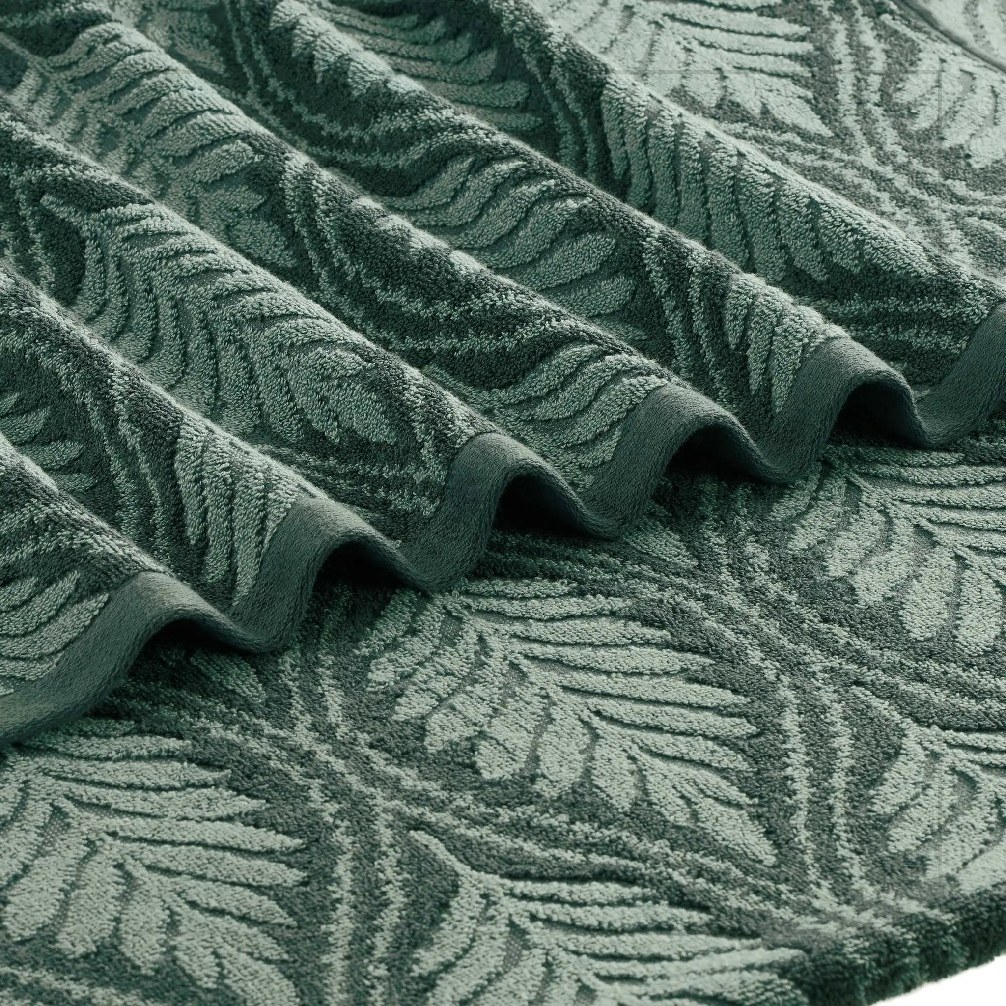 Jade textured fabric with leaf pattern