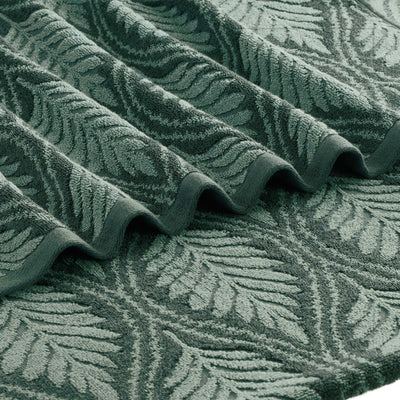 jade textured fabric with leaf pattern
