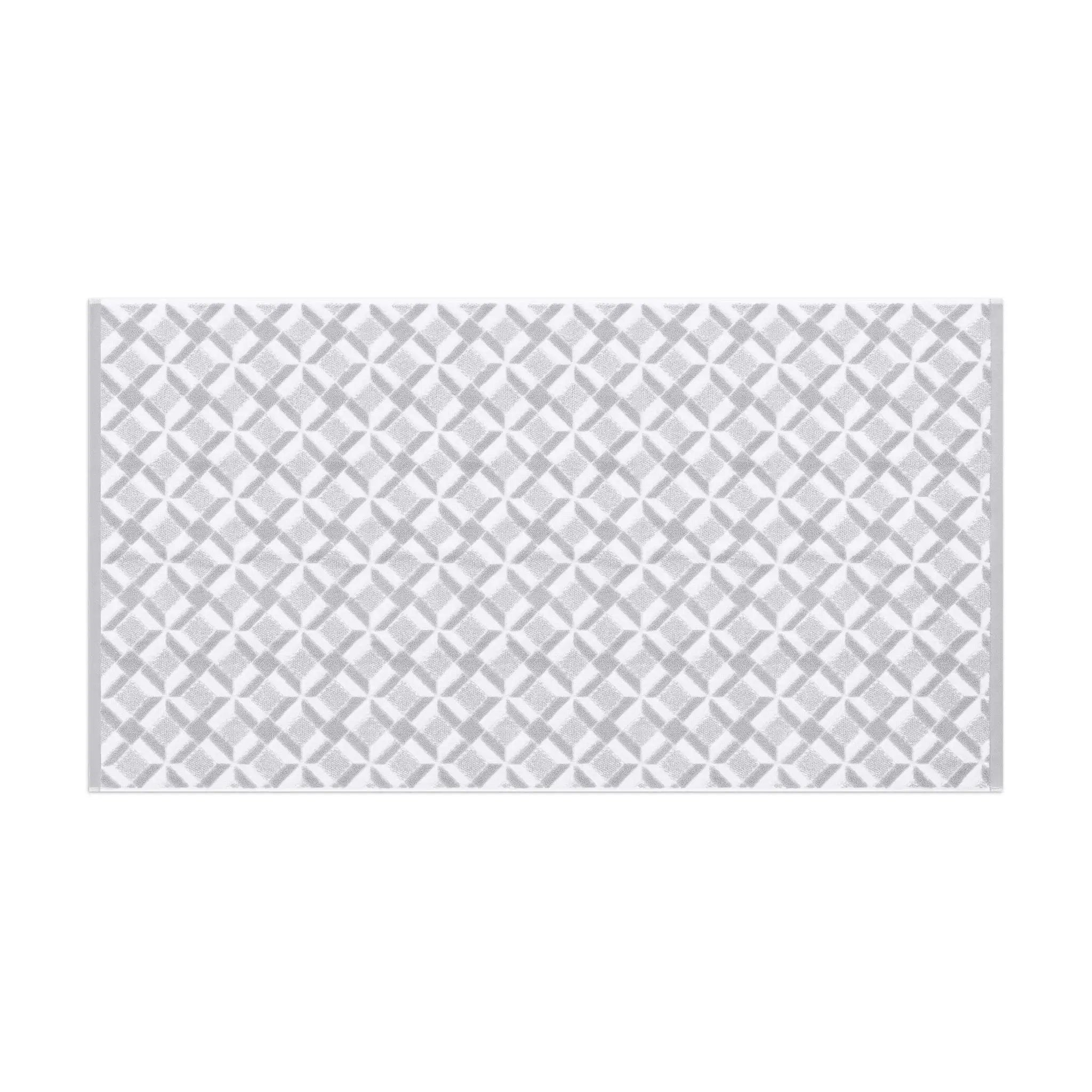 Grey bath towel silo on a white background