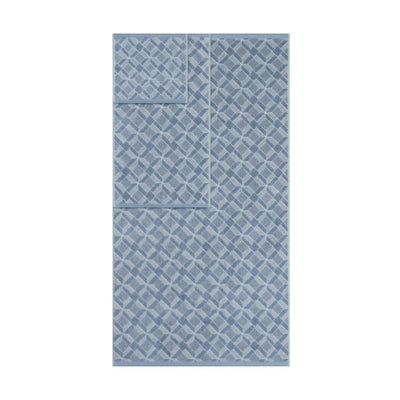 Blue towels on a white background