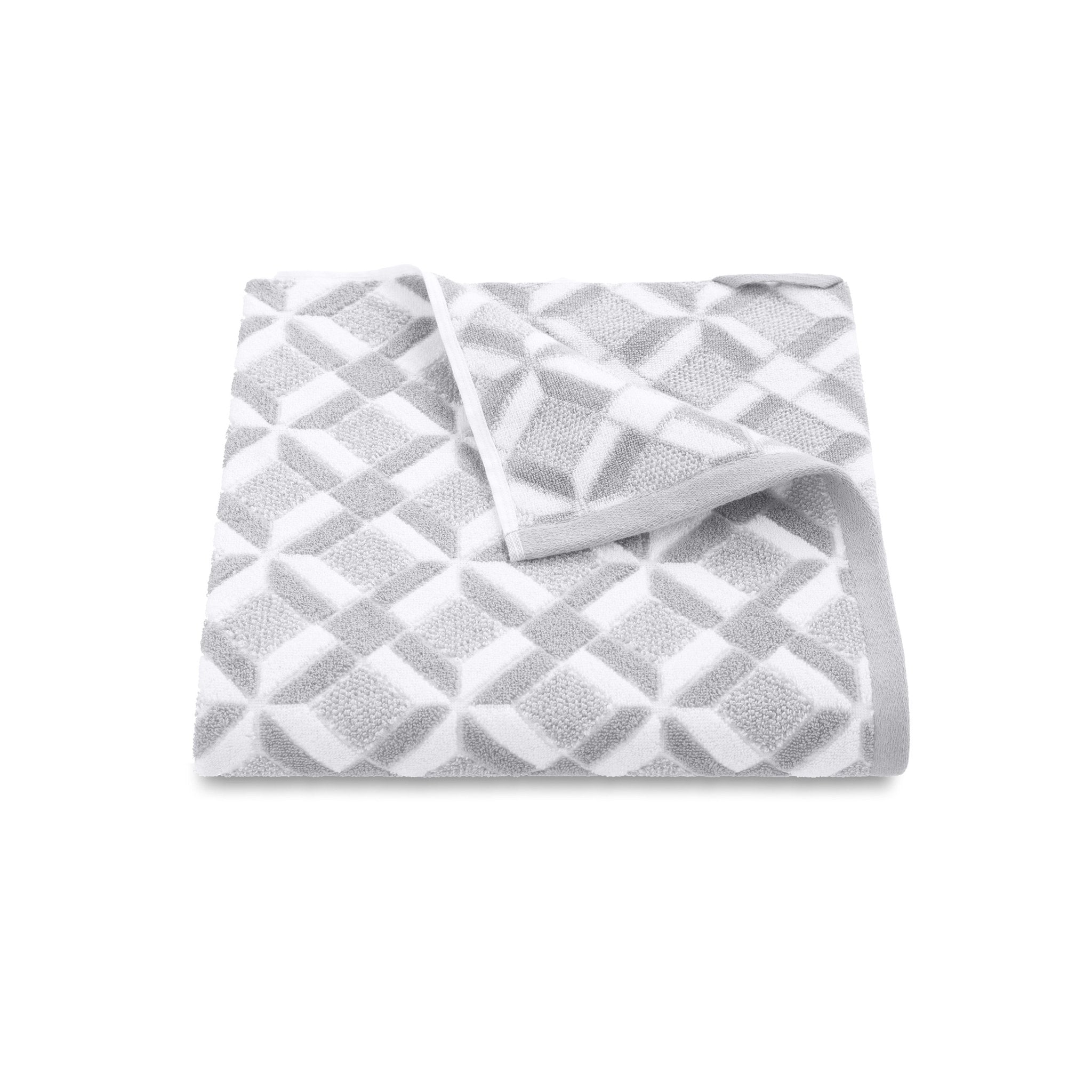 Gray bath towel on a white background