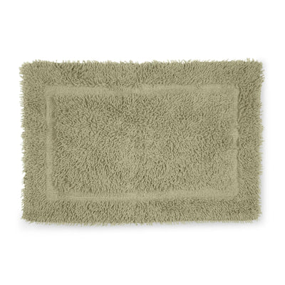 A sea green bath rug shown flat against a solid white background.