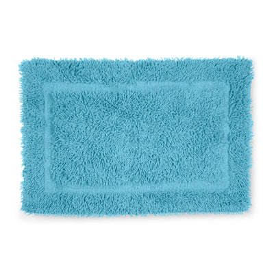 Blue bath rug on a white background