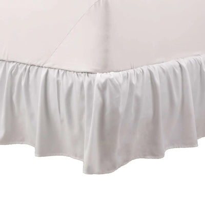 White bed skirt on a white background