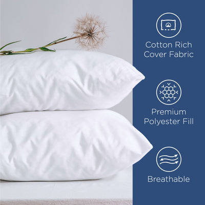 Martex T200 Twin Pack Soft White Garnetted Pillow