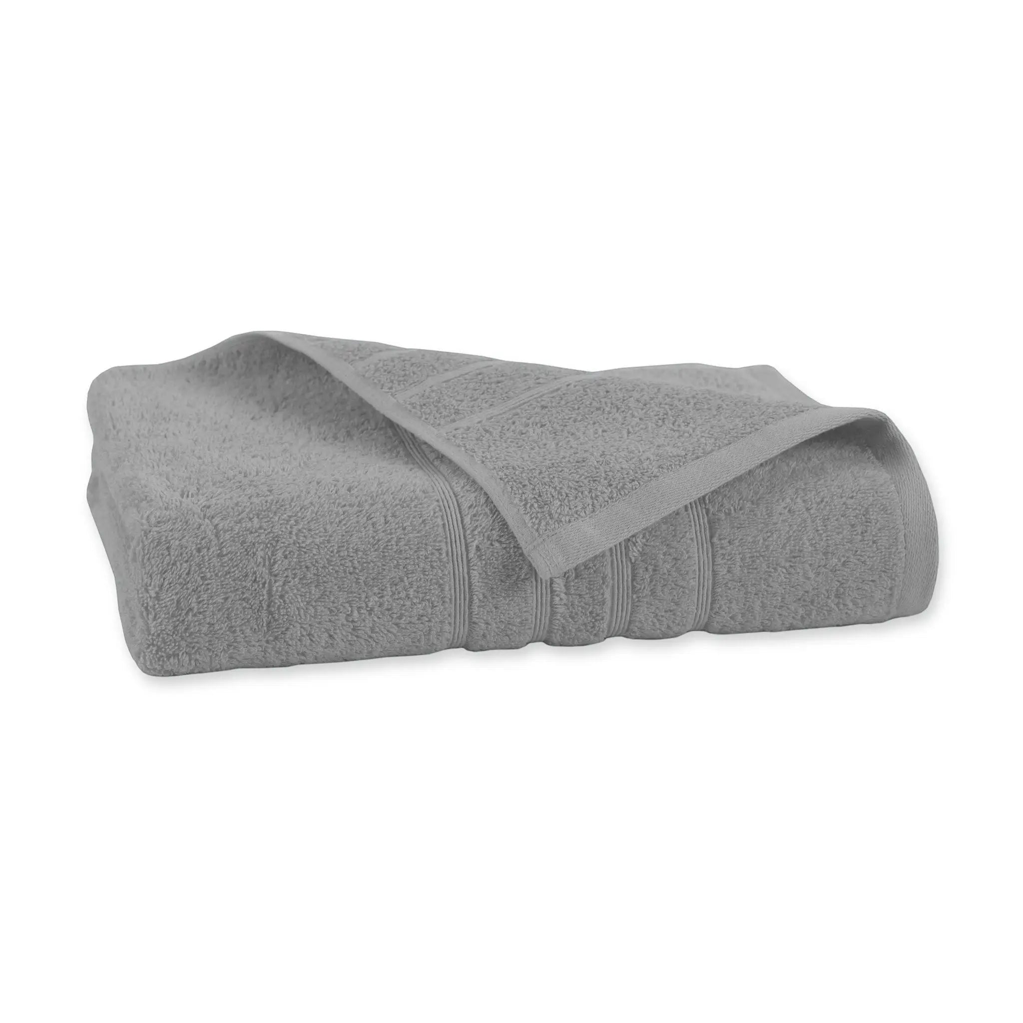 Gray bath towel on a white background