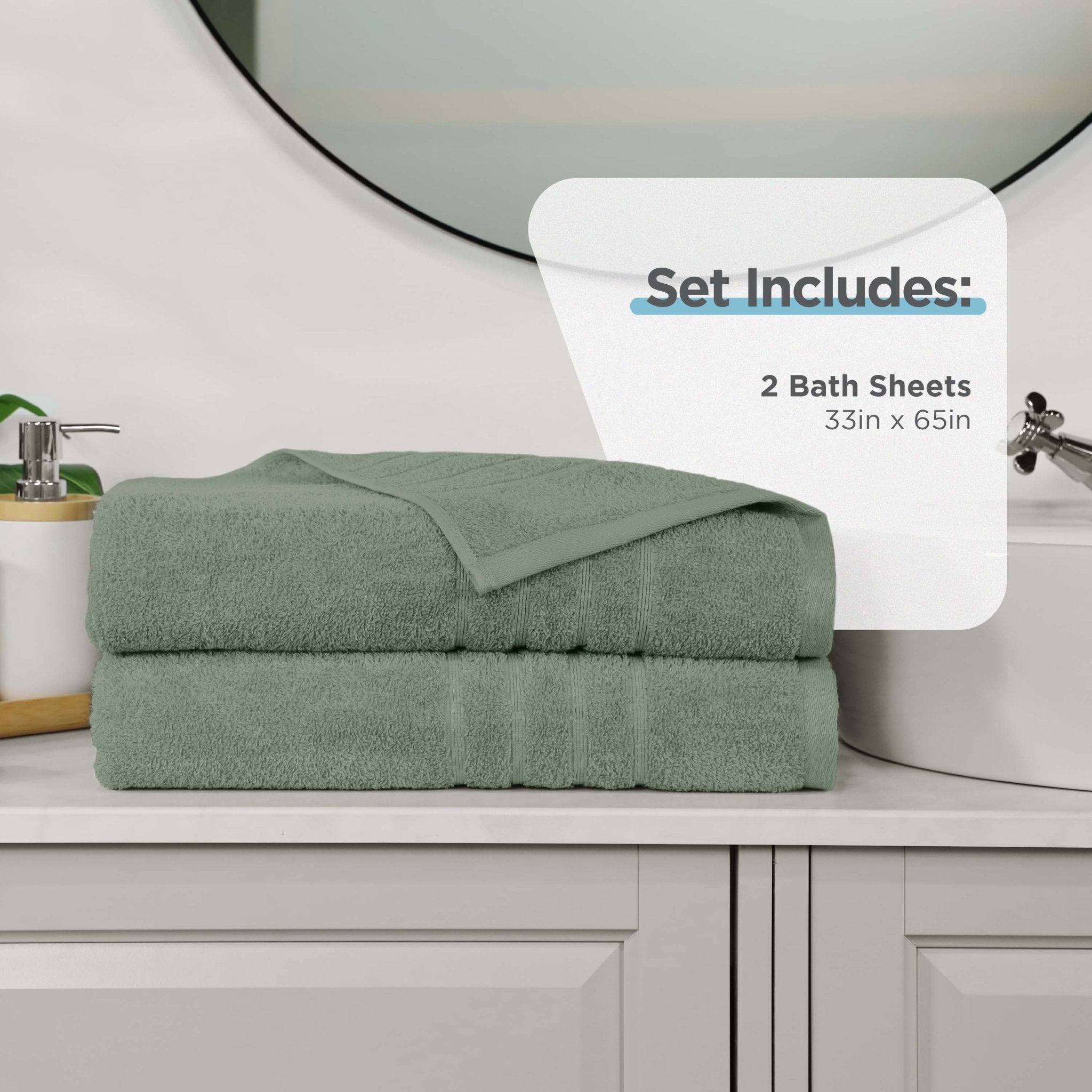 Martex Ultimate 100% Cotton Solid 2-Piece Bath Sheet Set