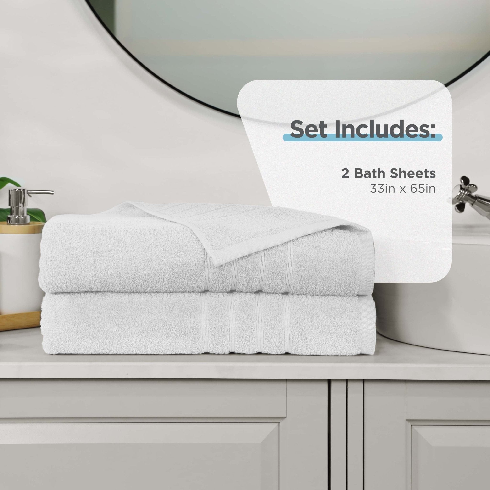 Martex Ultimate 100% Cotton Solid 2-Piece Bath Sheet Set