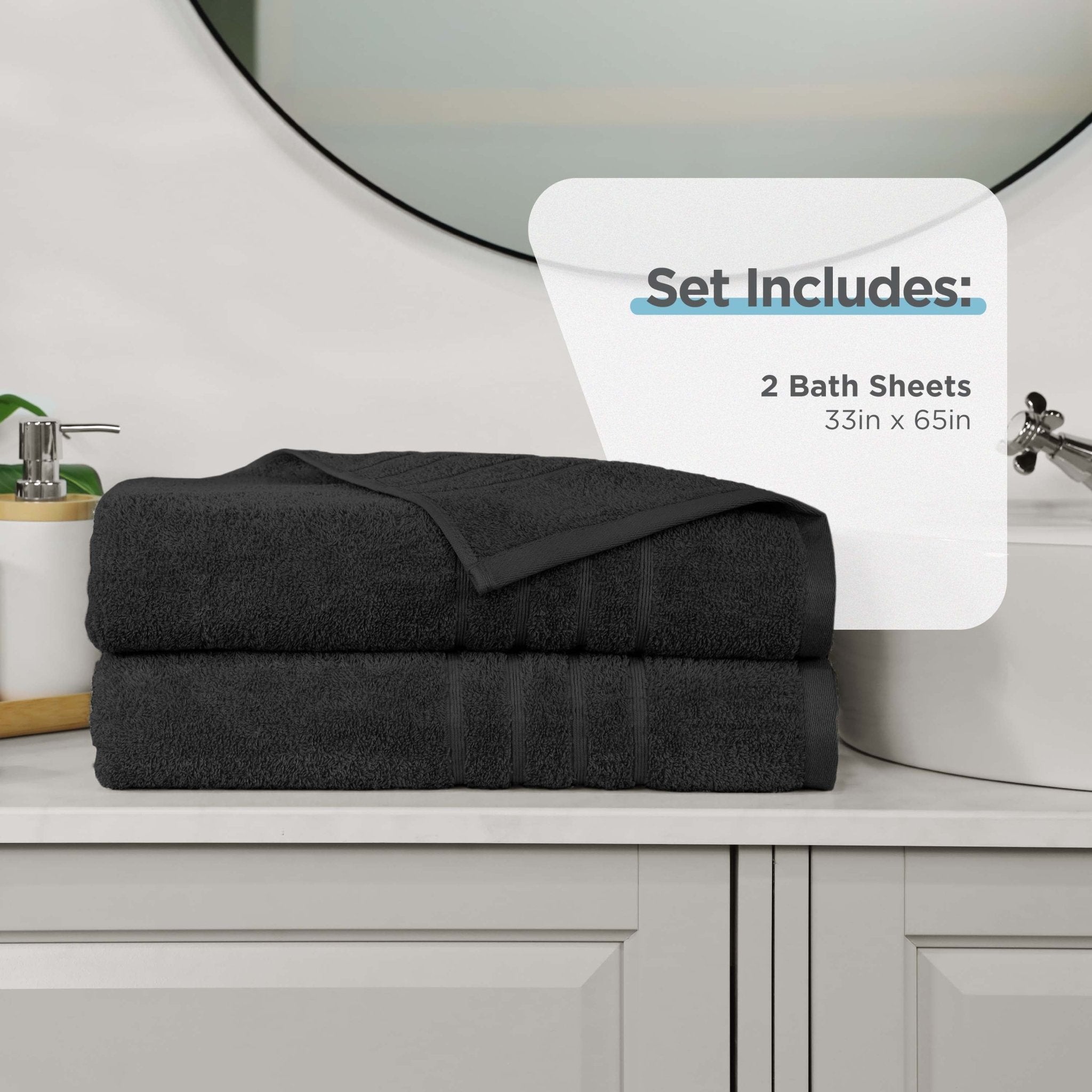 Martex Ultimate 100% Cotton Solid 2-Piece Bath Sheet Set