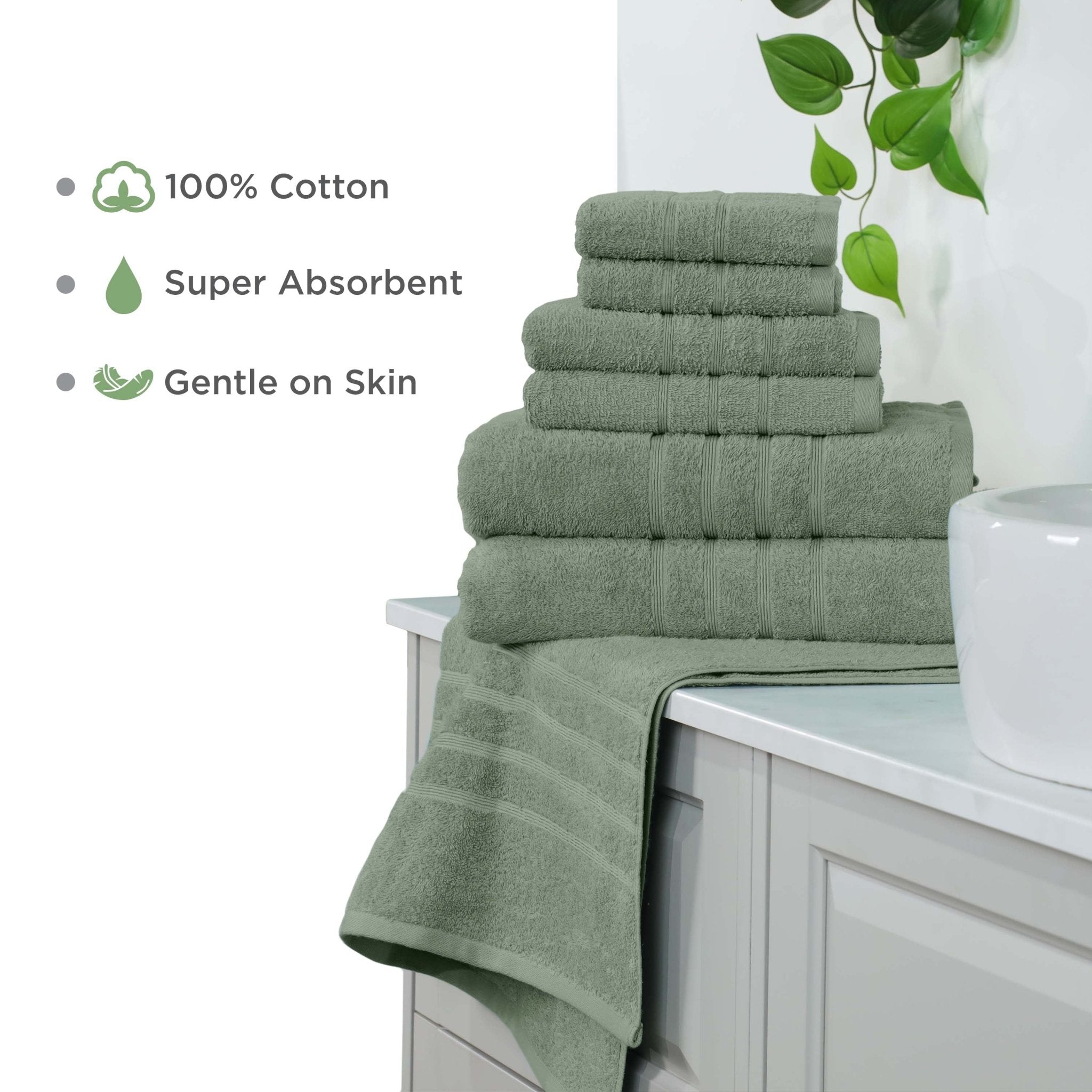 Martex Ultimate 100% Cotton Solid 6-Piece Towel Set
