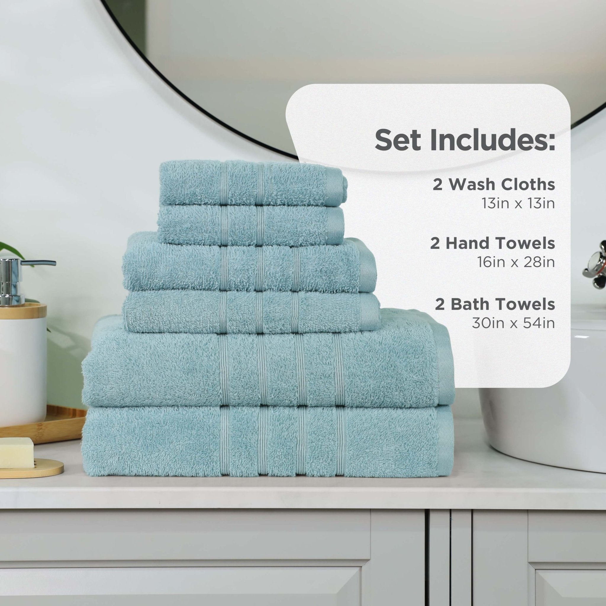 Martex Ultimate 100% Cotton Solid 6-Piece Towel Set