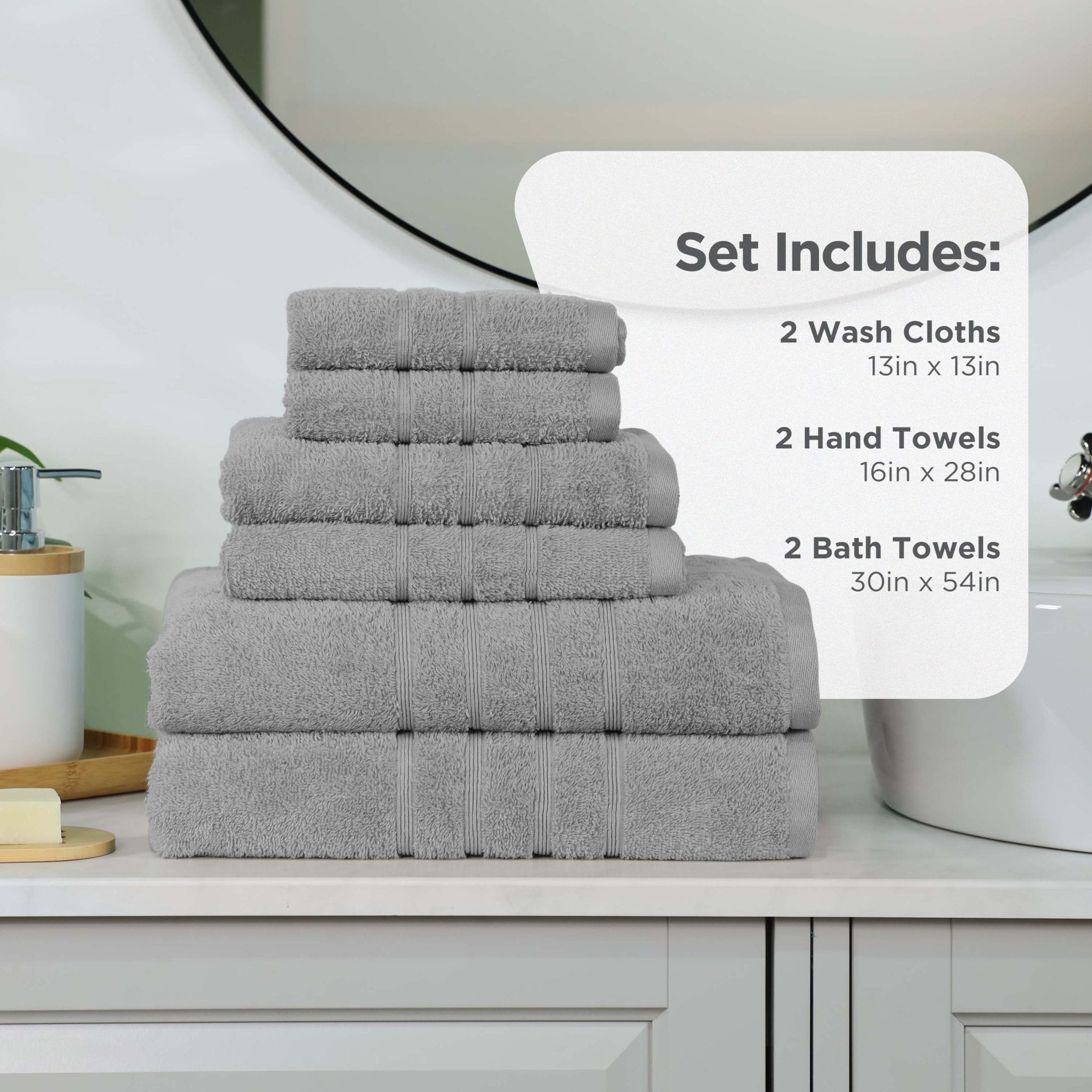 Martex Ultimate 100% Cotton Solid 6-Piece Towel Set