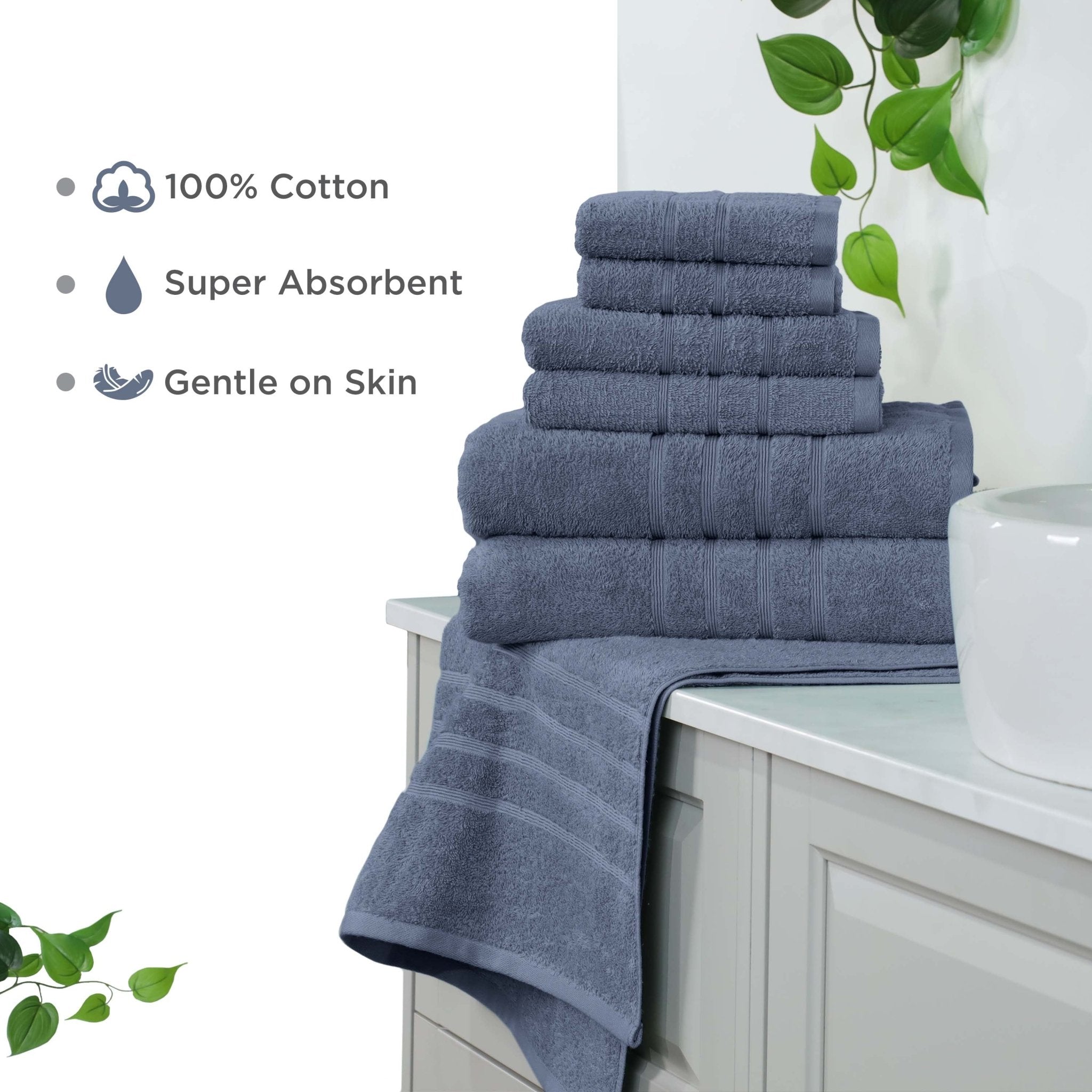 Martex Ultimate 100% Cotton Solid 6-Piece Towel Set