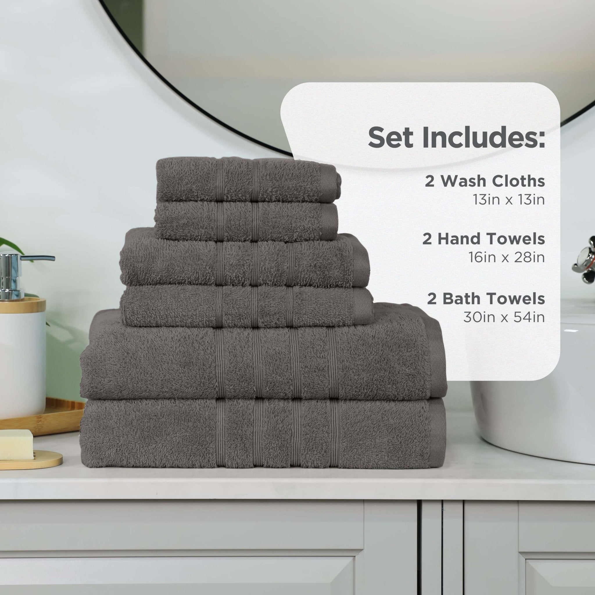 Martex Ultimate 100% Cotton Solid 6-Piece Towel Set