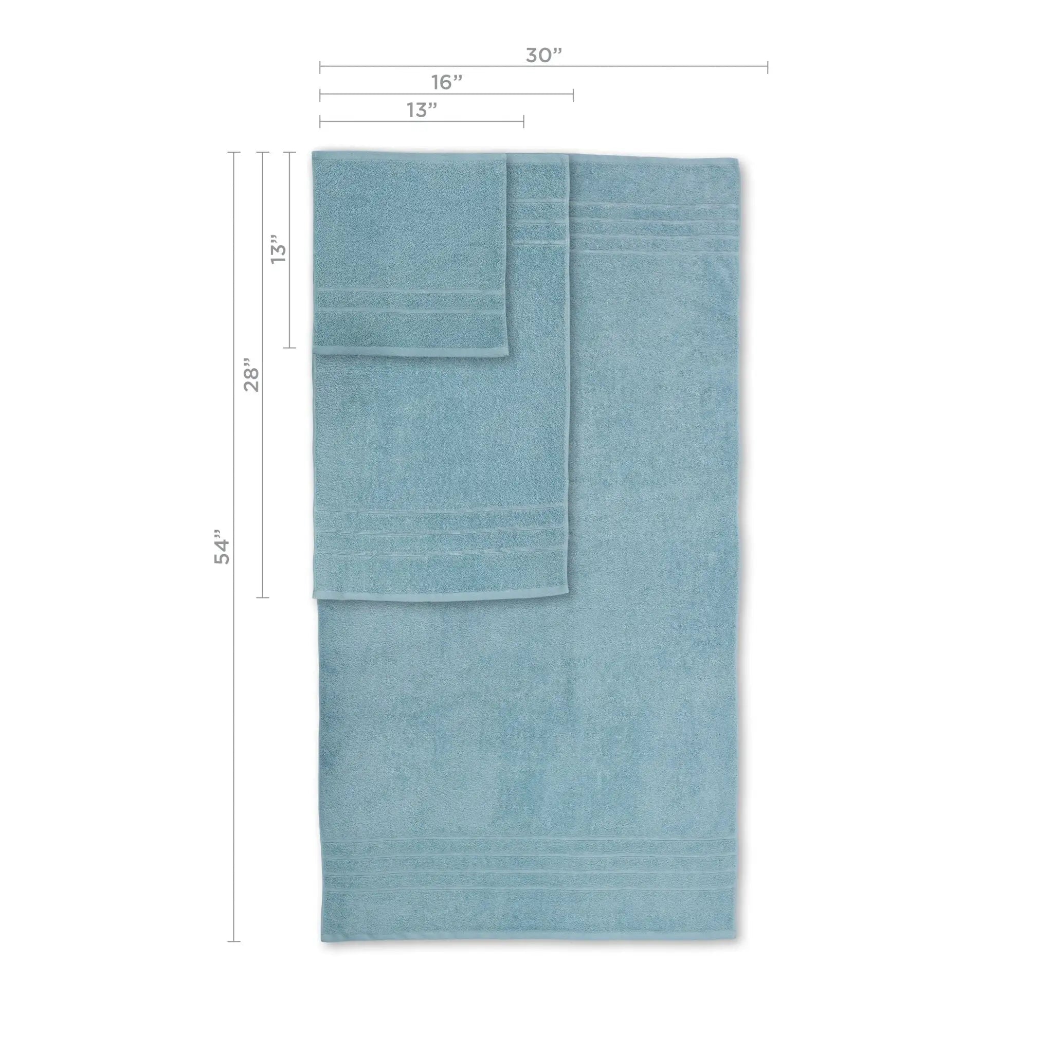 Mineral towel with dimensions on a white background
