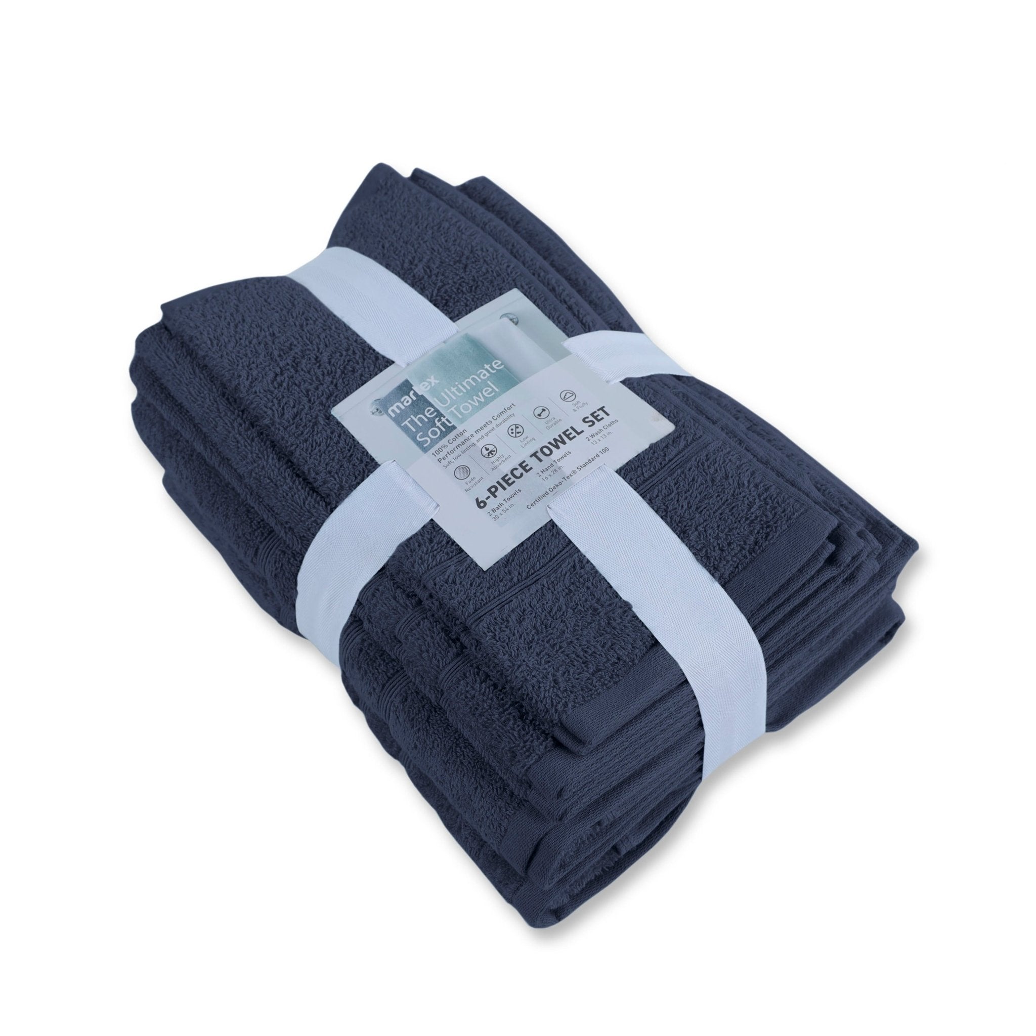 Martex Ultimate 100% Cotton Solid 6-Piece Towel Set