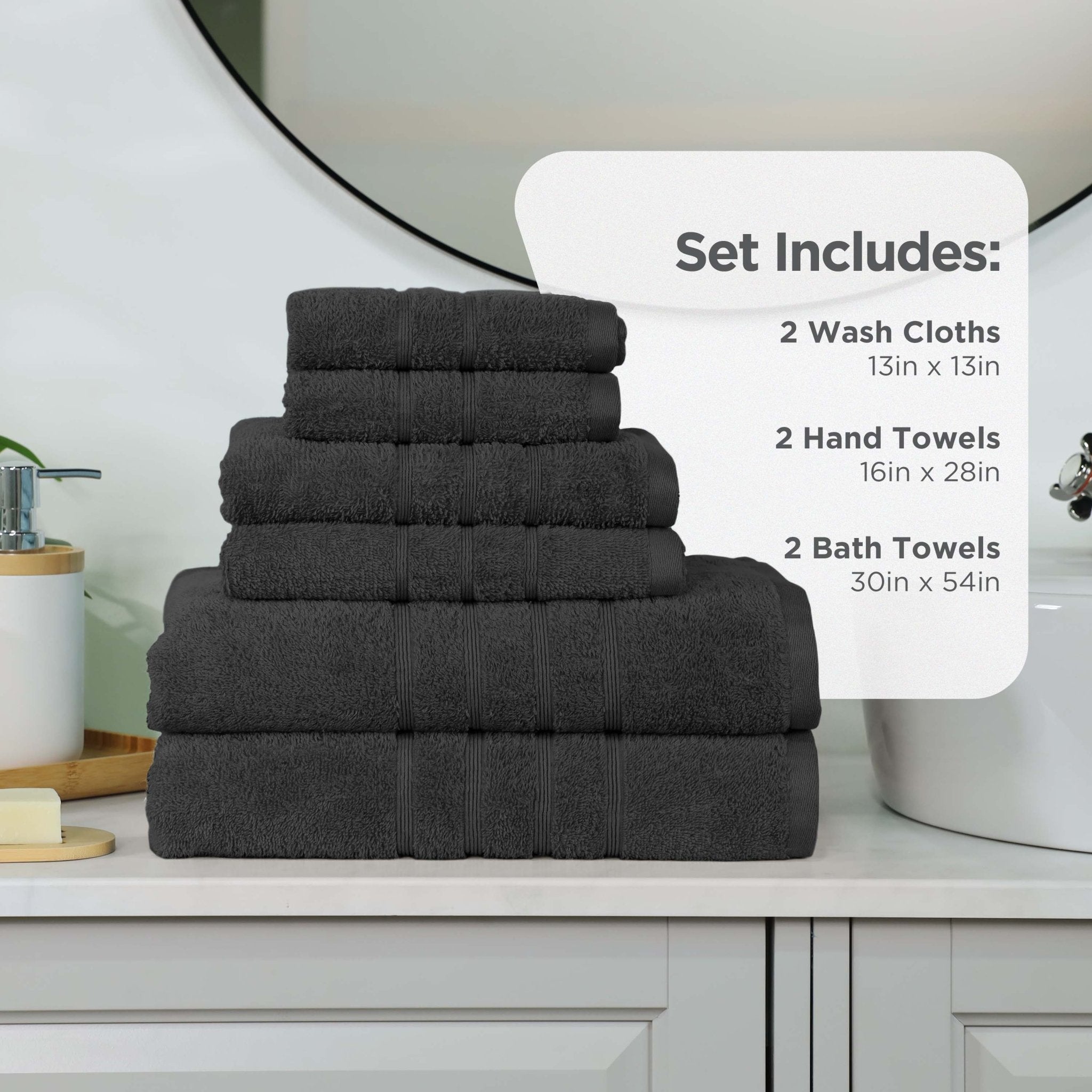 Martex Ultimate 100% Cotton Solid 6-Piece Towel Set