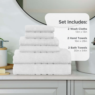 Martex Ultimate 100% Cotton Solid 6-Piece Towel Set