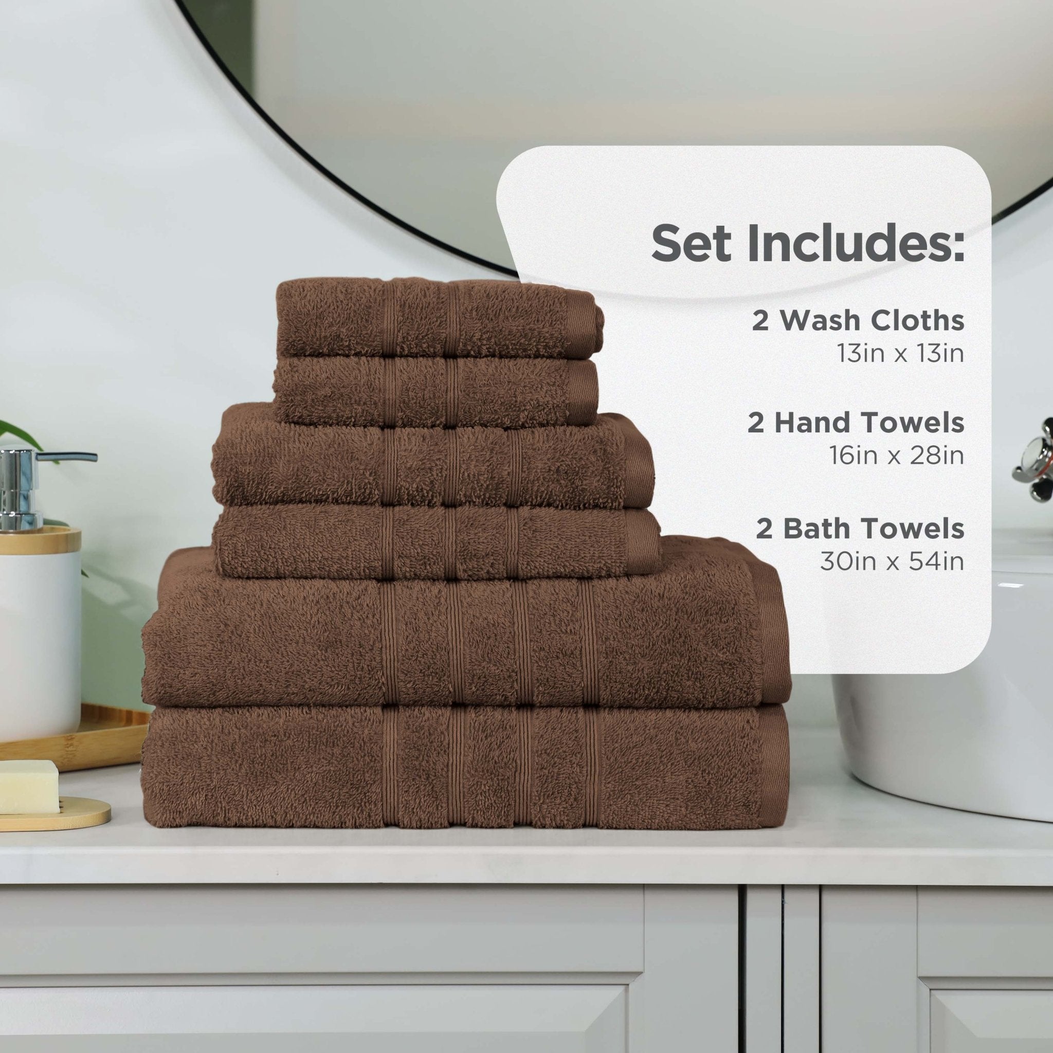 Martex Ultimate 100% Cotton Solid 6-Piece Towel Set