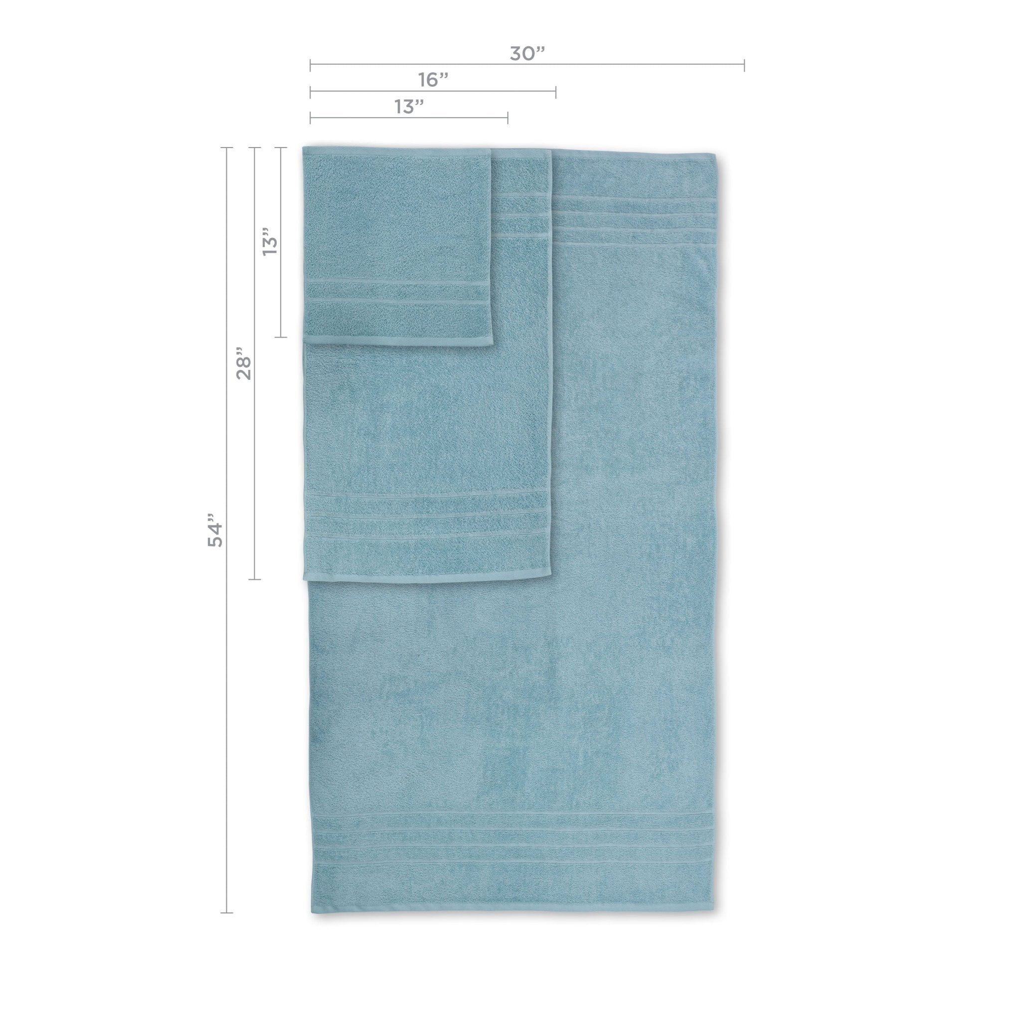 Mineral towel with dimensions on a white background