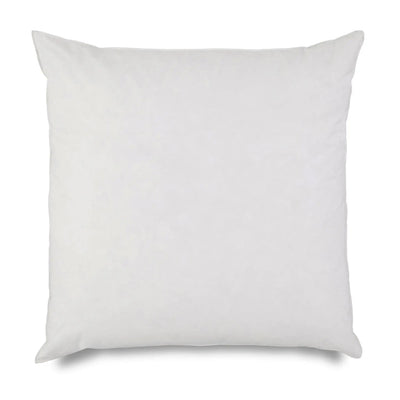 A plain white square throw pillow shown against a clean white background.