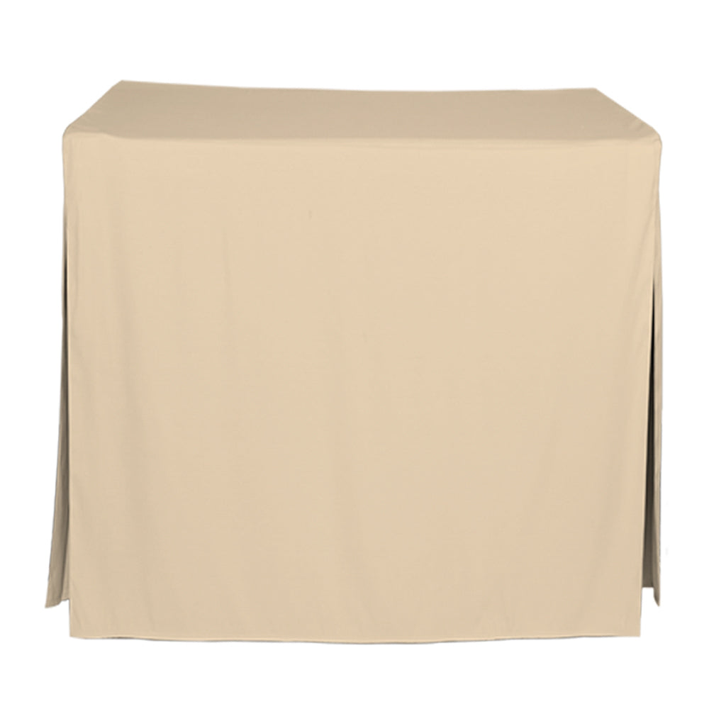 Square table cover in a light beige color, designed to fit a 34-inch table.